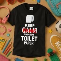 Keep Panic And Buy Toilet Paper Kids T-Shirt thumb 3