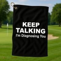 Keep Talking I'm Diagnosing You Golf Towel thumb 1