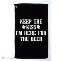 Keep The Kiss I'm Here For The Beer Golf Towel thumb 0
