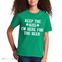 Keep The Kiss I'm Here For The Beer Kids T-Shirt thumb 2