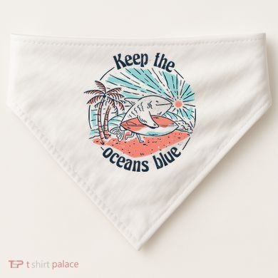 Keep The Ocean Blue USA-Made Doggie Bandana