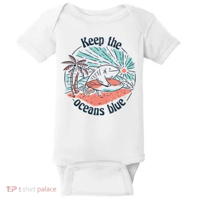 Keep The Ocean Blue Baby Bodysuit