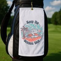 Keep The Ocean Blue Golf Towel thumb 2
