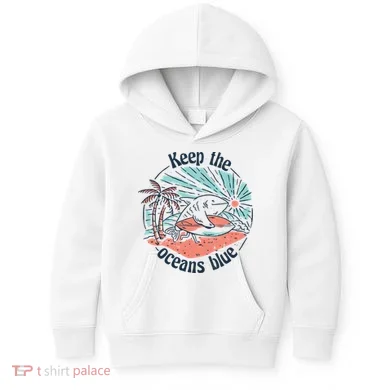 Keep The Ocean Blue Kids Hoodie