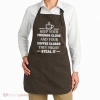 Keep Your Friends Close And Your Coffee Closer Apron thumb 2