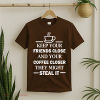 Keep Your Friends Close And Your Coffee Closer T-Shirt thumb 2