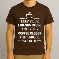 Keep Your Friends Close And Your Coffee Closer T-Shirt thumb 3