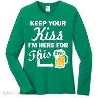 Keep Your Kiss I'm Here For This Beer Women's Long Sleeve Shirt thumb 0