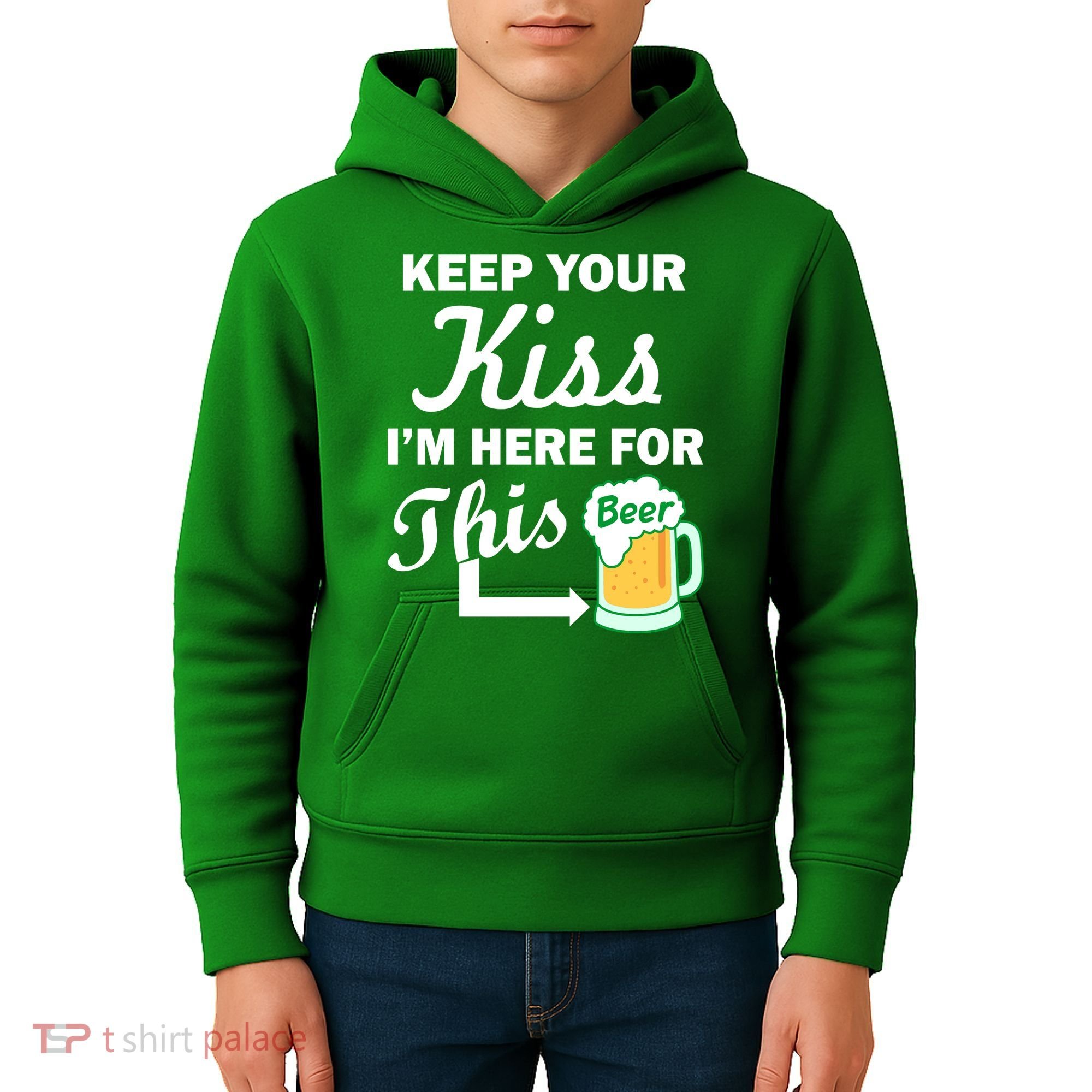 Keep Your Kiss I'm Here For This Beer Kids Hoodie