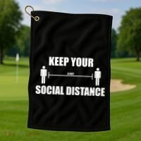 Keep Your Social Distance 6 Feet Golf Towel thumb 1