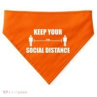 Keep Your Social Distance 6 Feet USA-Made Doggie Bandana thumb 0
