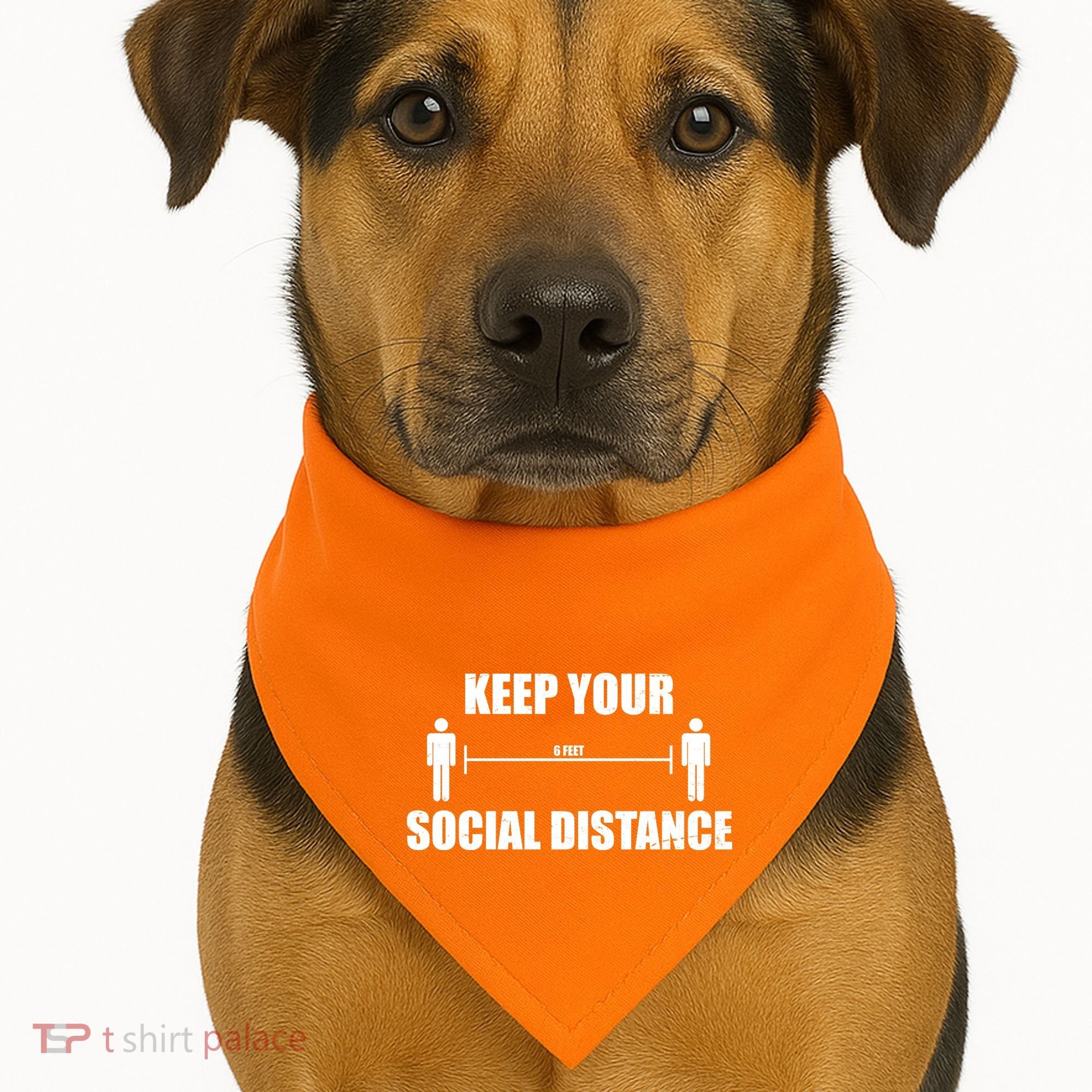 Keep Your Social Distance 6 Feet USA-Made Doggie Bandana