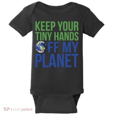 Keep Your Tiny Hads Off My Planet Earth Photo Baby Bodysuit