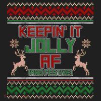 Keepin' It Jolly AF And Festive Ugly Sweater Christmas Beanie thumb 2
