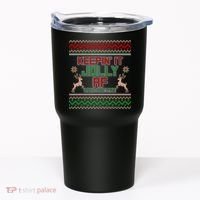 Keepin' It Jolly AF And Festive Ugly Sweater Christmas Tumbler thumb 0