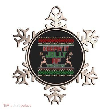 Keepin' It Jolly AF And Festive Ugly Sweater Christmas Ornament