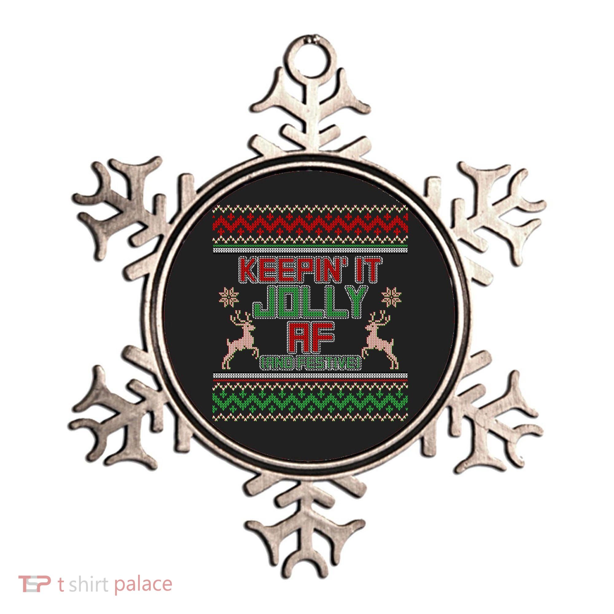 Keepin' It Jolly AF And Festive Ugly Sweater Christmas Ornament