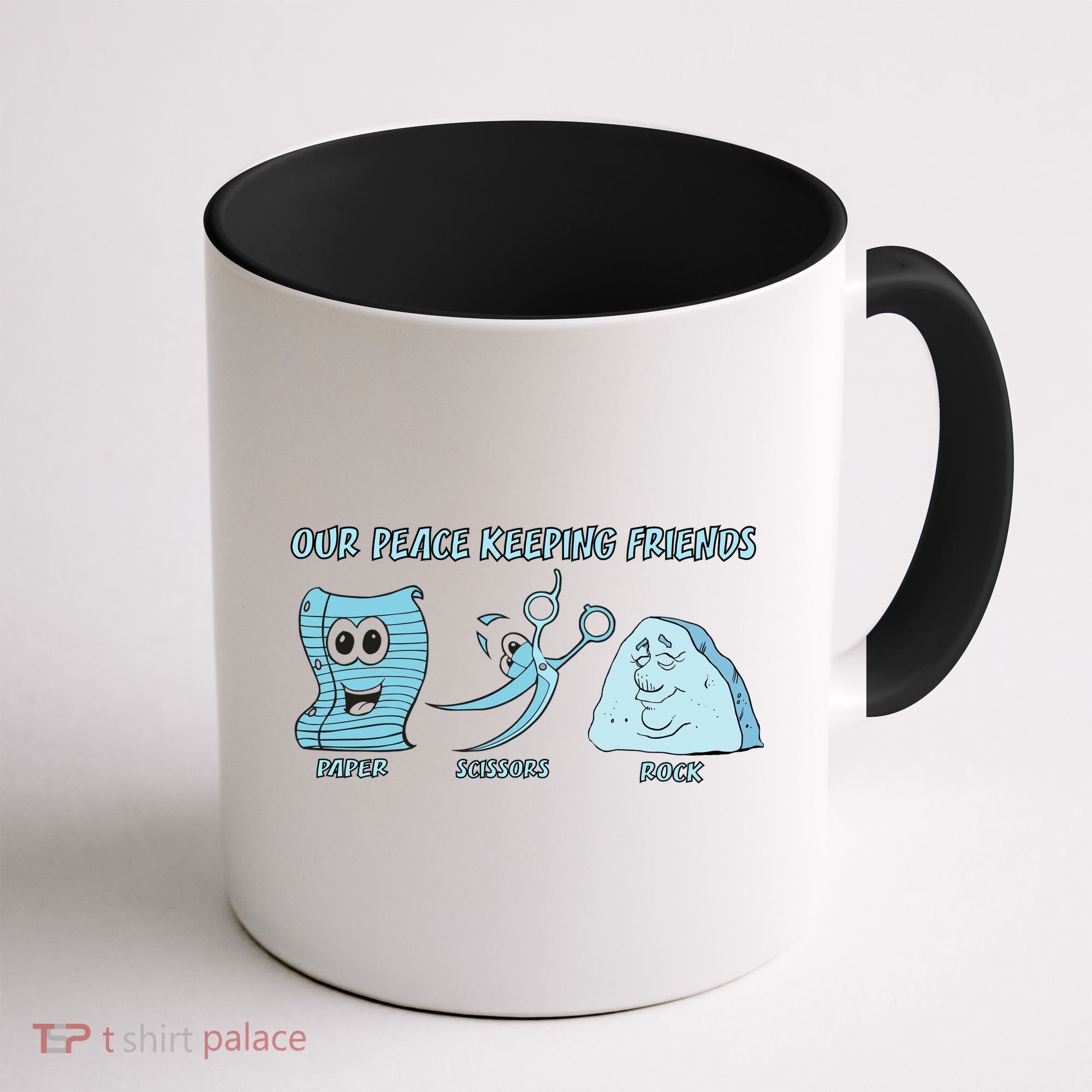 Keeping Friends Scissors Paper Rock Coffee Mug
