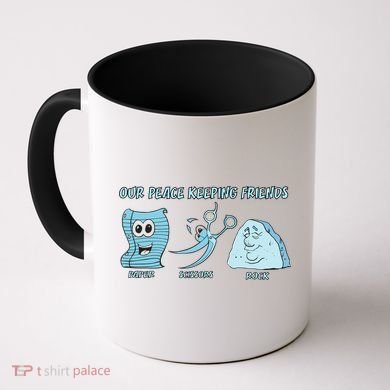 Keeping Friends Scissors Paper Rock Coffee Mug