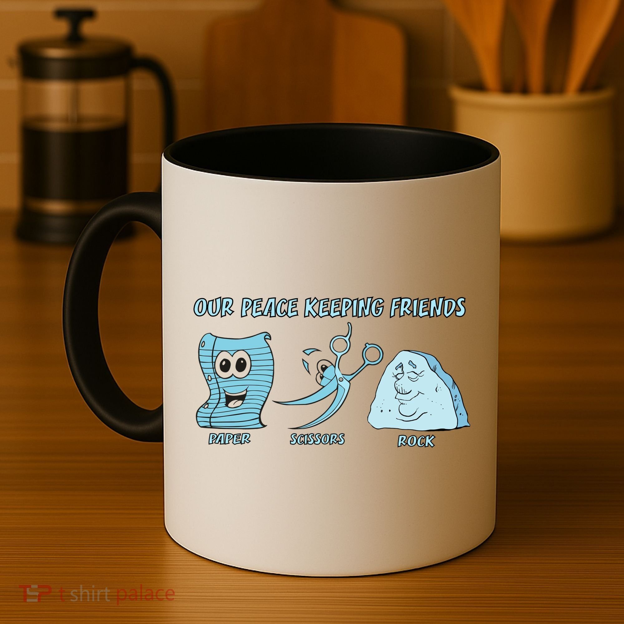Keeping Friends Scissors Paper Rock Coffee Mug