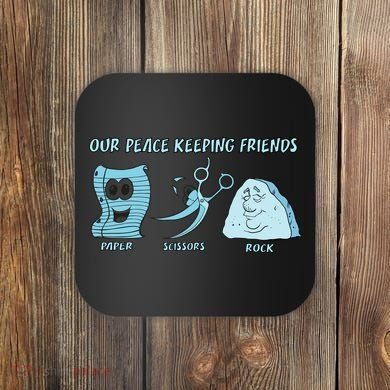 Keeping Friends Scissors Paper Rock Coaster