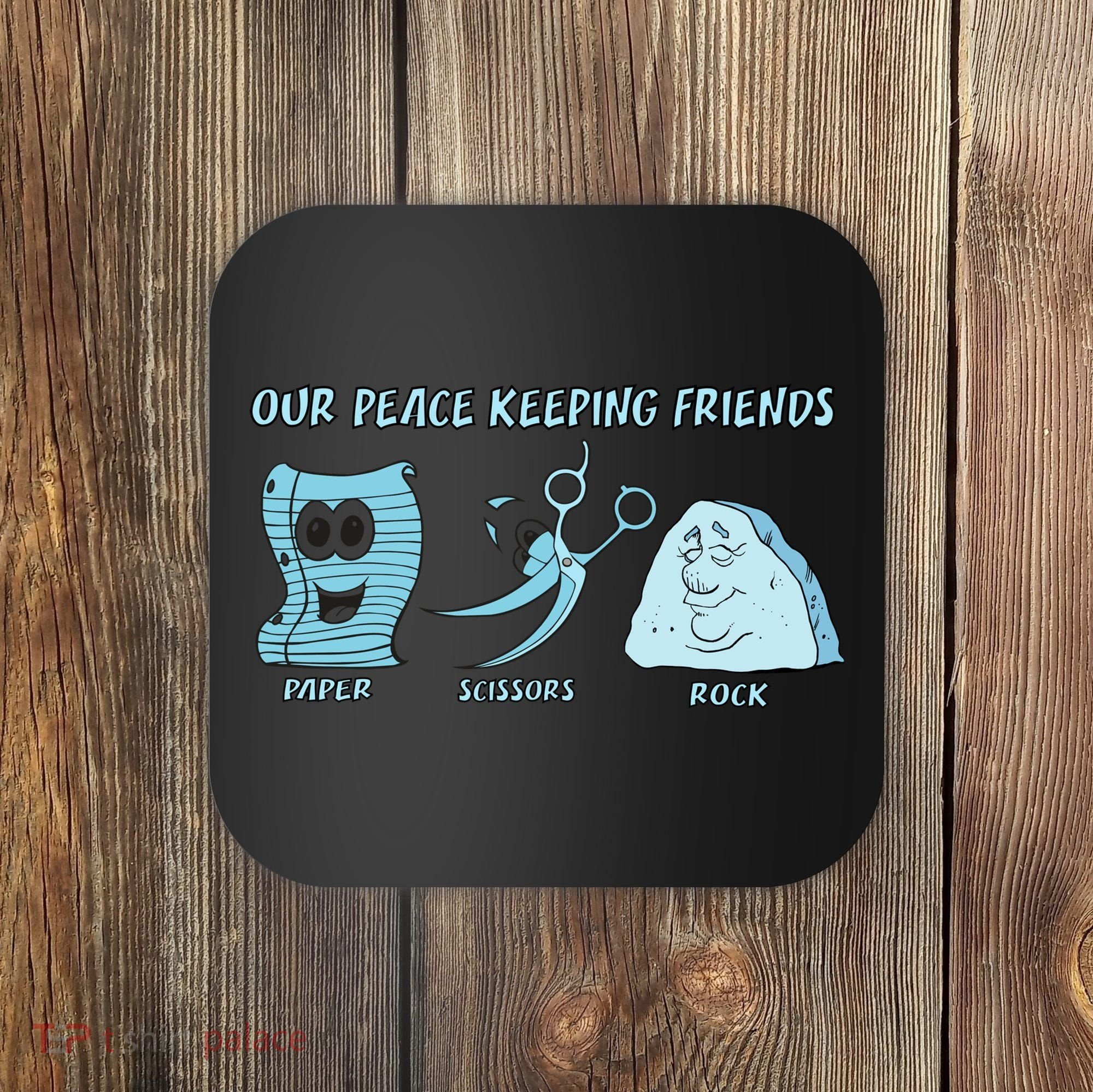 Keeping Friends Scissors Paper Rock Coaster