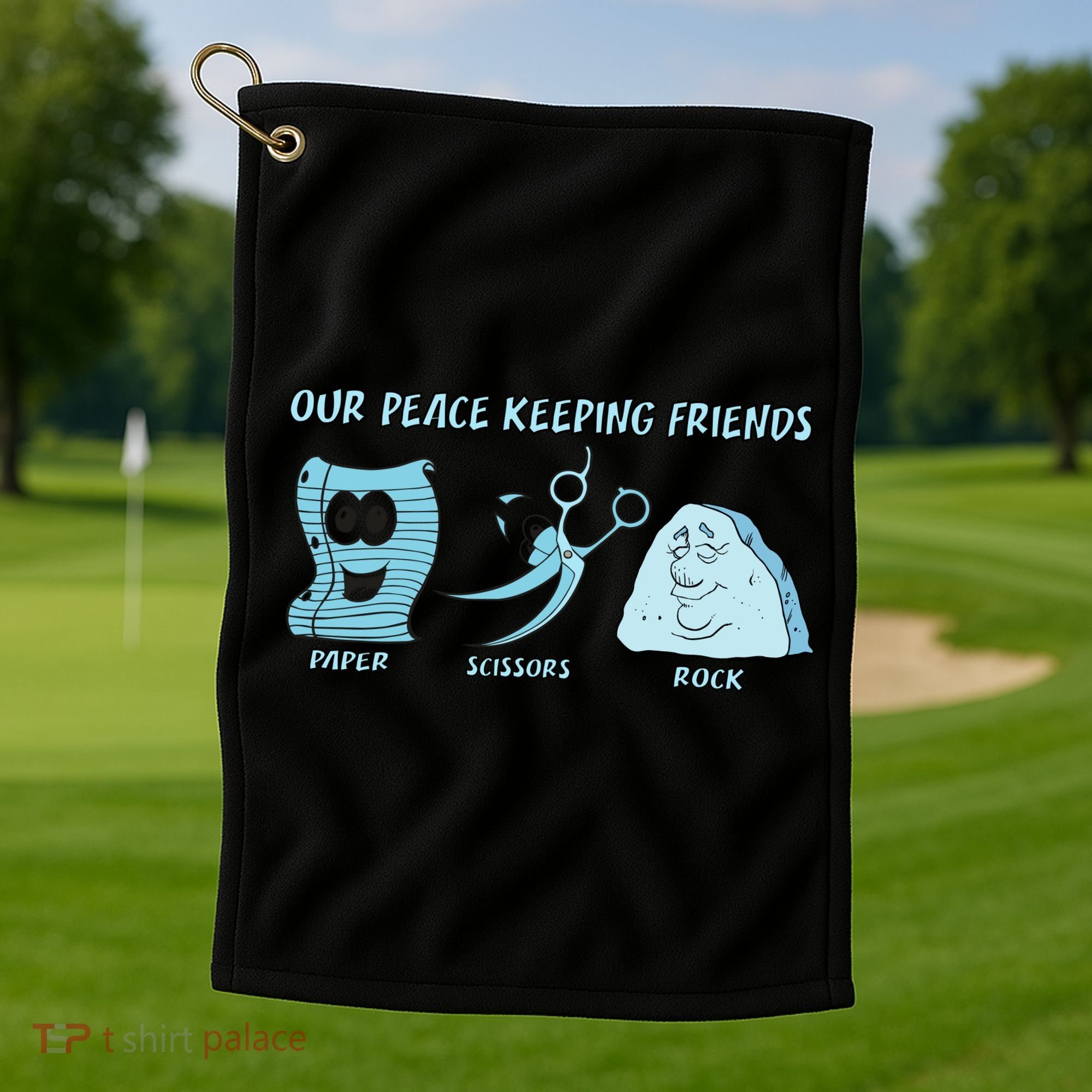 Keeping Friends Scissors Paper Rock Golf Towel