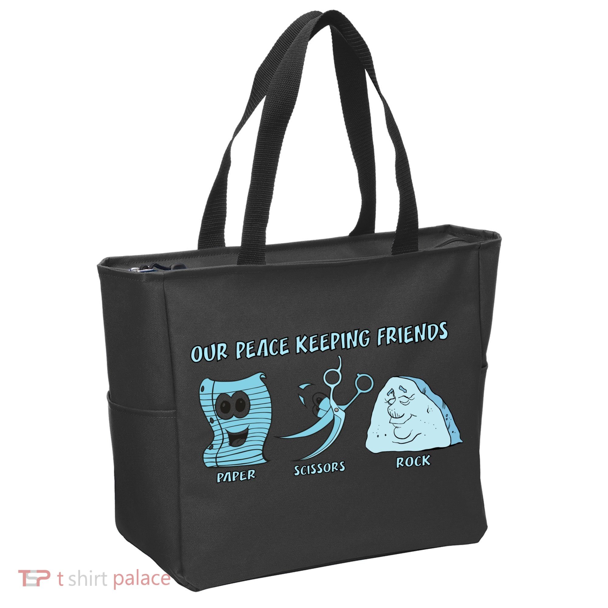 Keeping Friends Scissors Paper Rock Tote Bag