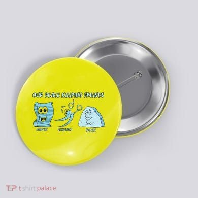 Keeping Friends Scissors Paper Rock Button