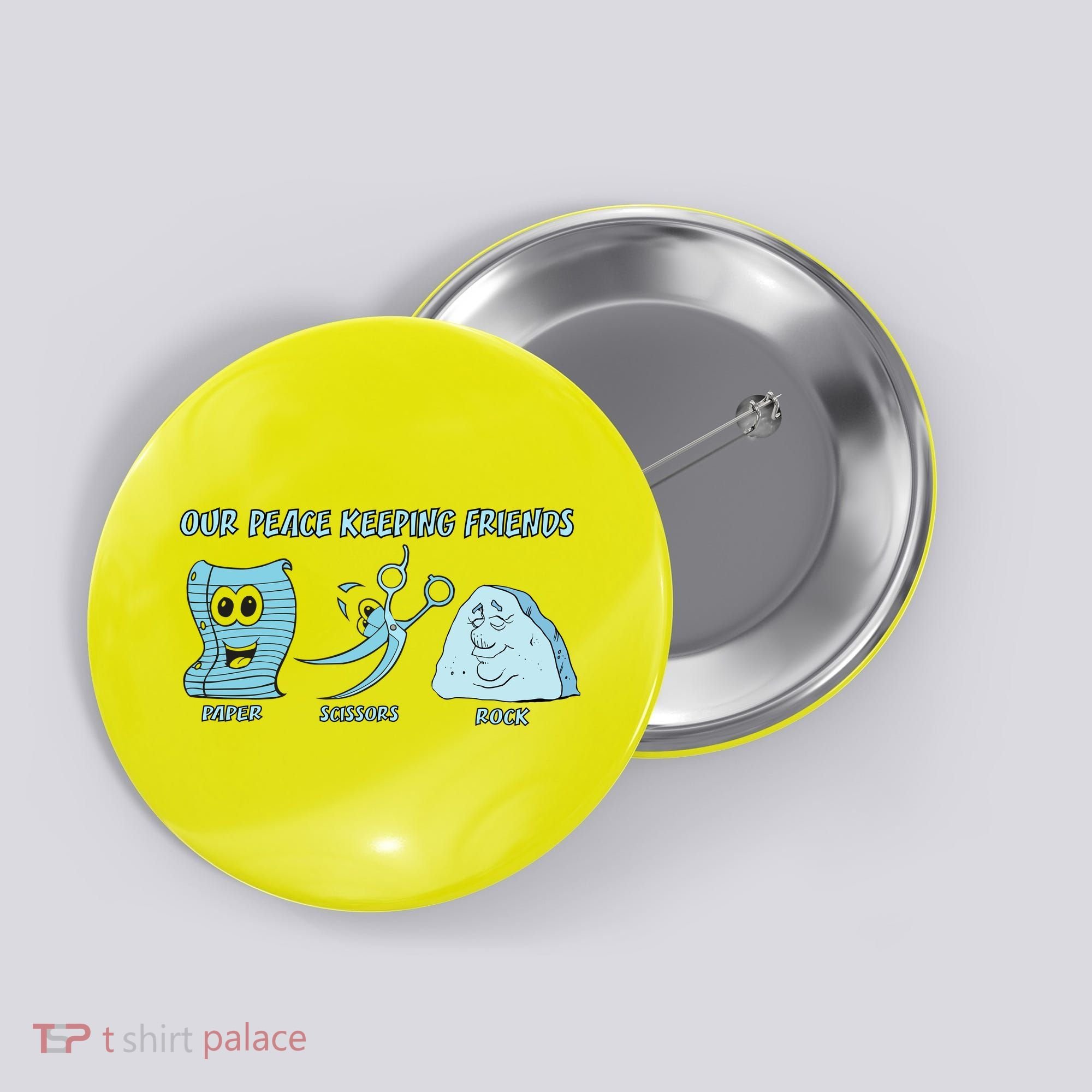 Keeping Friends Scissors Paper Rock Button