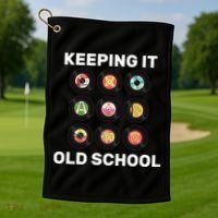 Keeping It Old School Golf Towel thumb 1