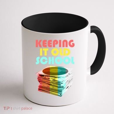 Keeping It Old School Vintage Records Coffee Mug back