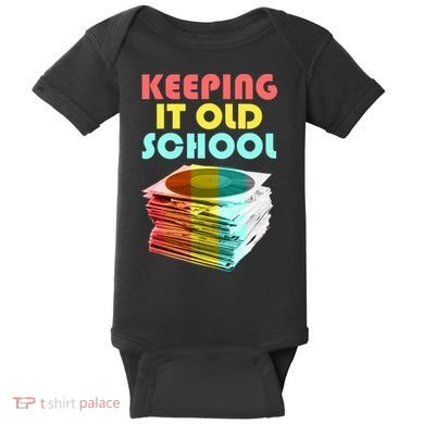 Keeping It Old School Vintage Records Baby Bodysuit