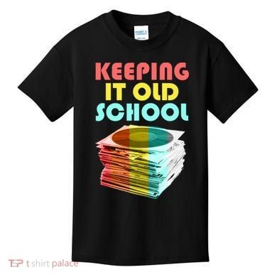 Keeping It Old School Vintage Records Kids T-Shirt