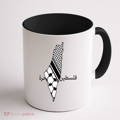 Keffiyeh Scarf Palestine Map Arabic Free Palestine Coffee Mug back