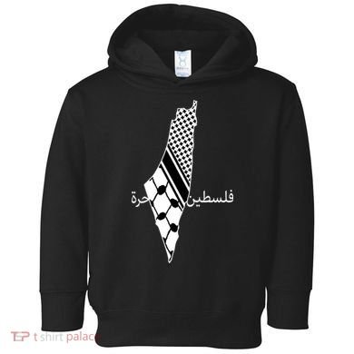 Keffiyeh Scarf Palestine Map Arabic Free Palestine Toddler Hoodie