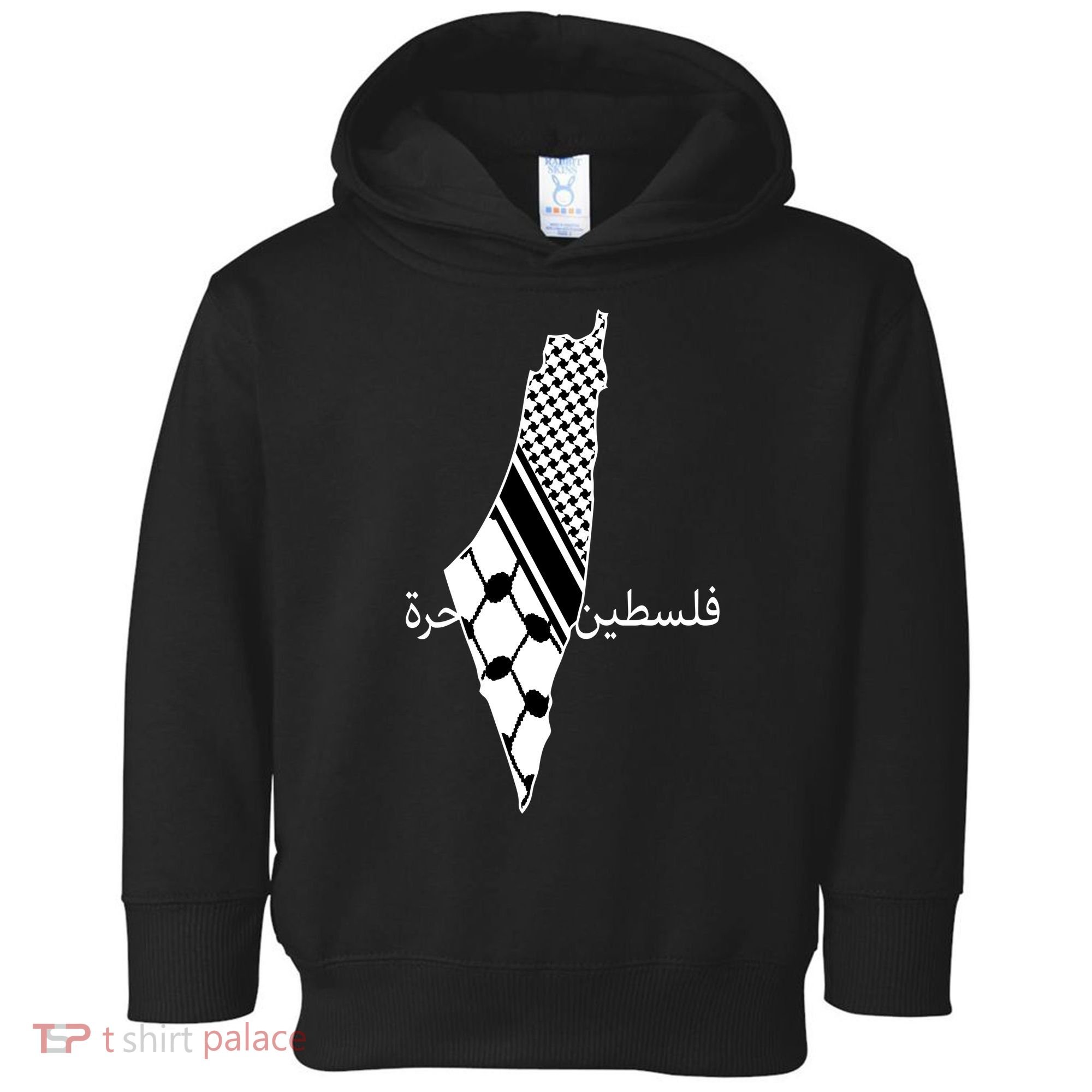 Keffiyeh Scarf Palestine Map Arabic Free Palestine Toddler Hoodie