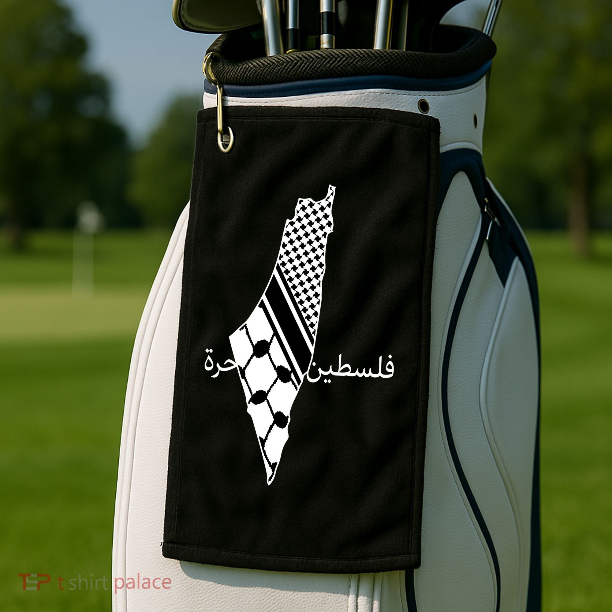 Keffiyeh Scarf Palestine Map Arabic Free Palestine Golf Towel