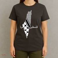 Keffiyeh Scarf Palestine Map Arabic Free Palestine T-Shirt thumb 4