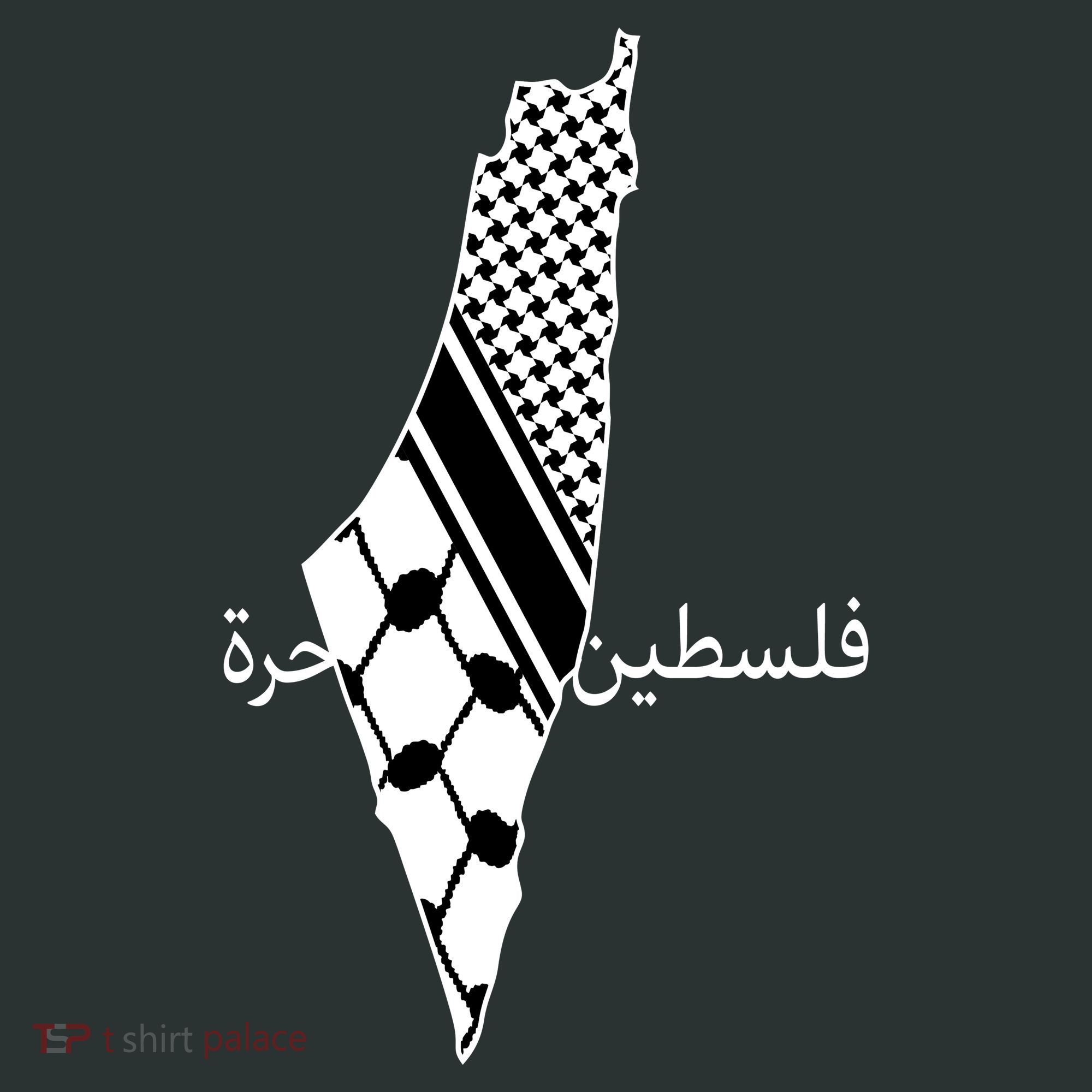 Keffiyeh Scarf Palestine Map Arabic Free Palestine T-Shirt