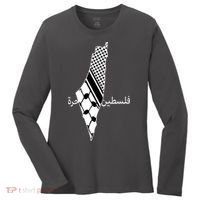 Keffiyeh Scarf Palestine Map Arabic Free Palestine Women's Long Sleeve Shirt thumb 0