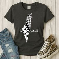 Keffiyeh Scarf Palestine Map Arabic Free Palestine Women's T-Shirt thumb 3