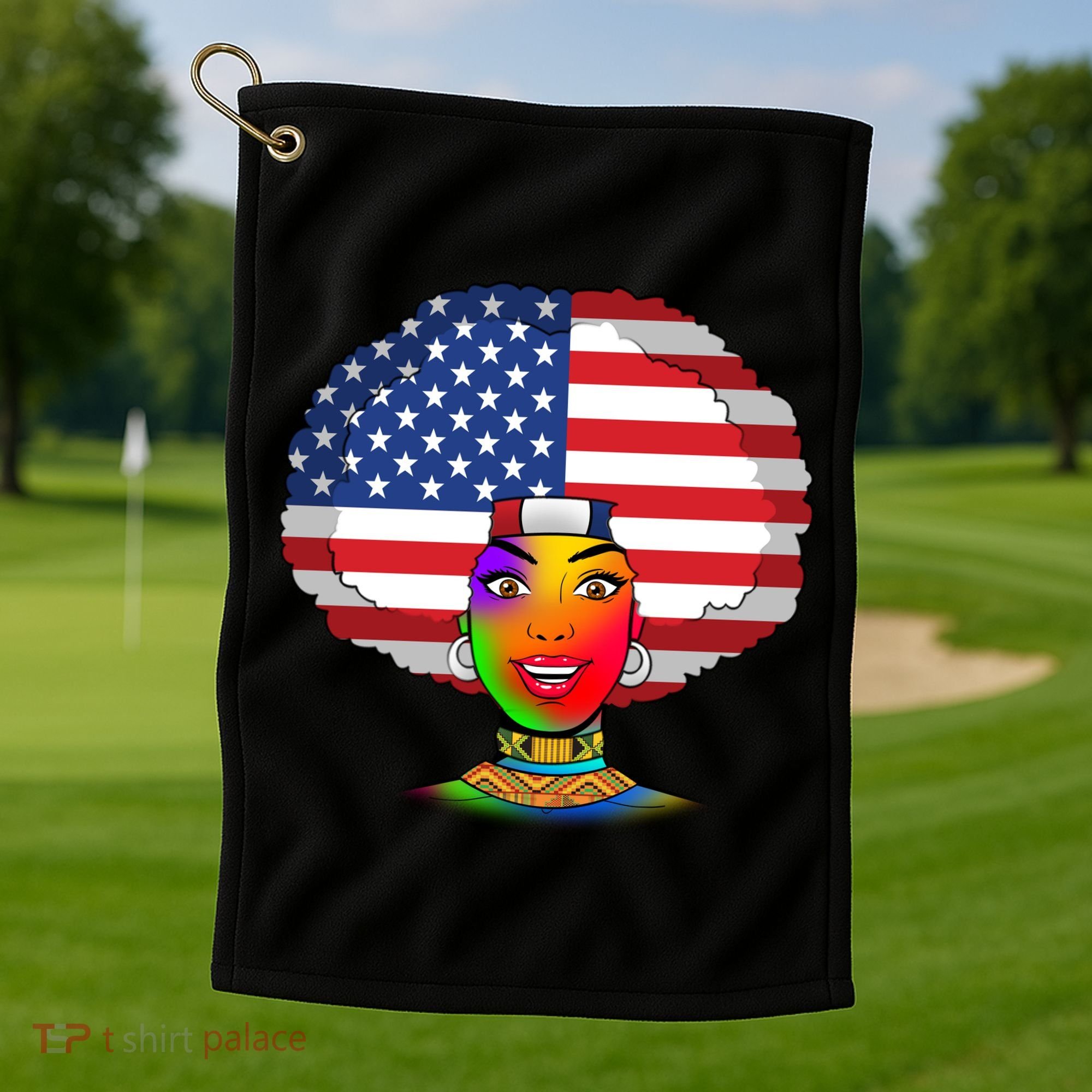 Kente African American Woman Golf Towel