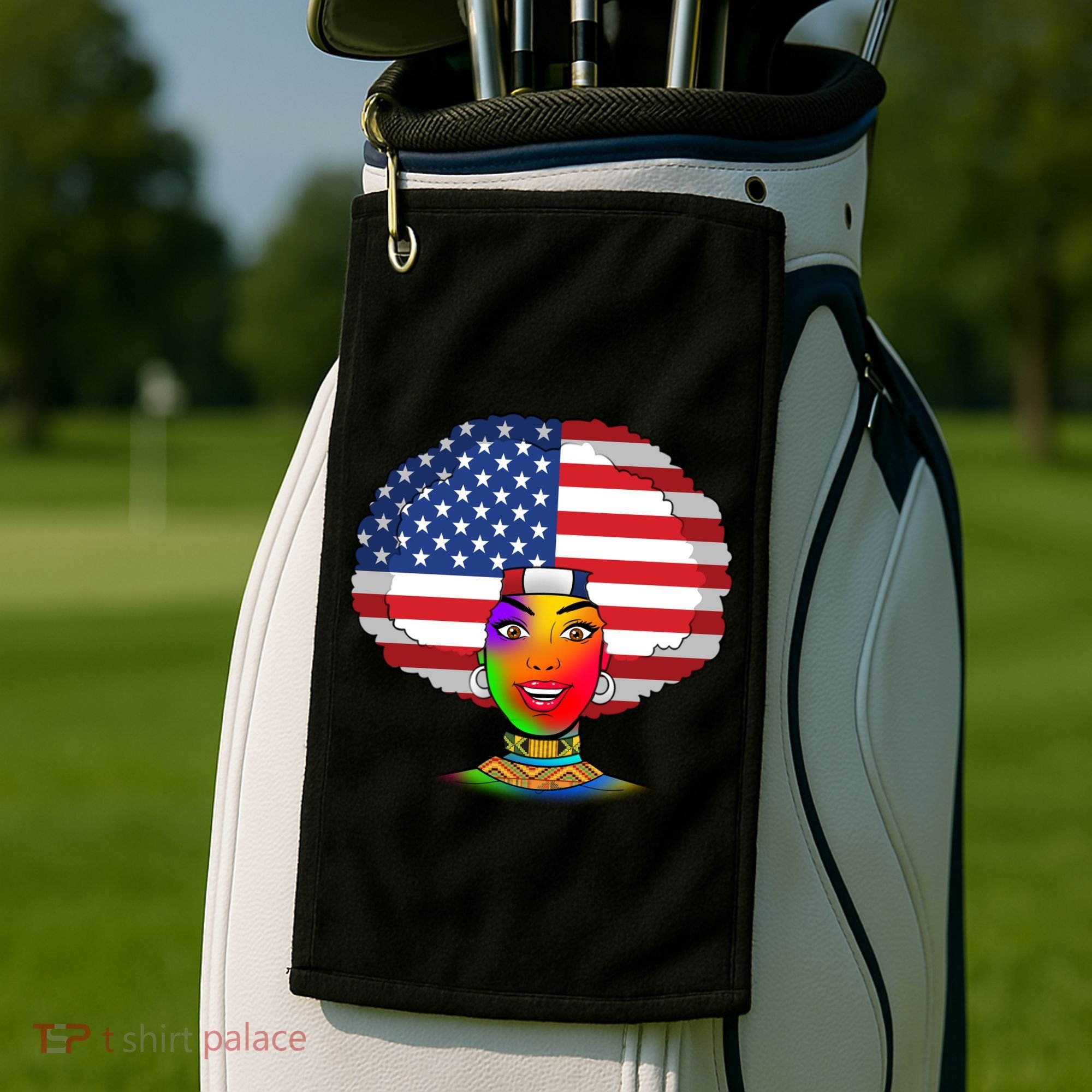 Kente African American Woman Golf Towel