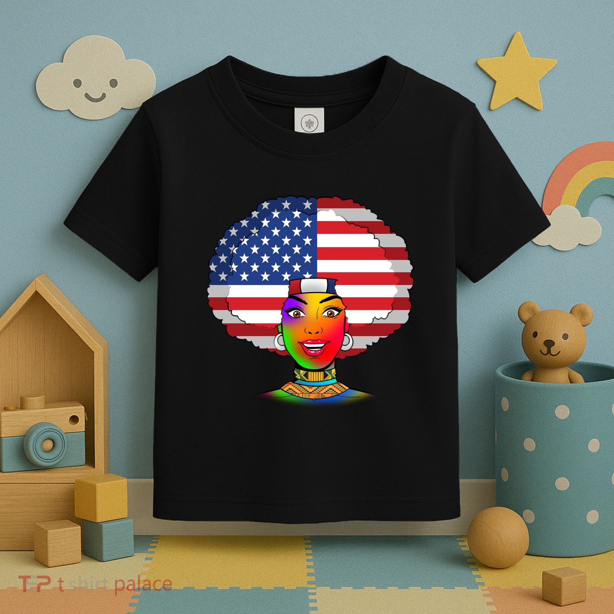 Kente African American Woman Toddler T-Shirt