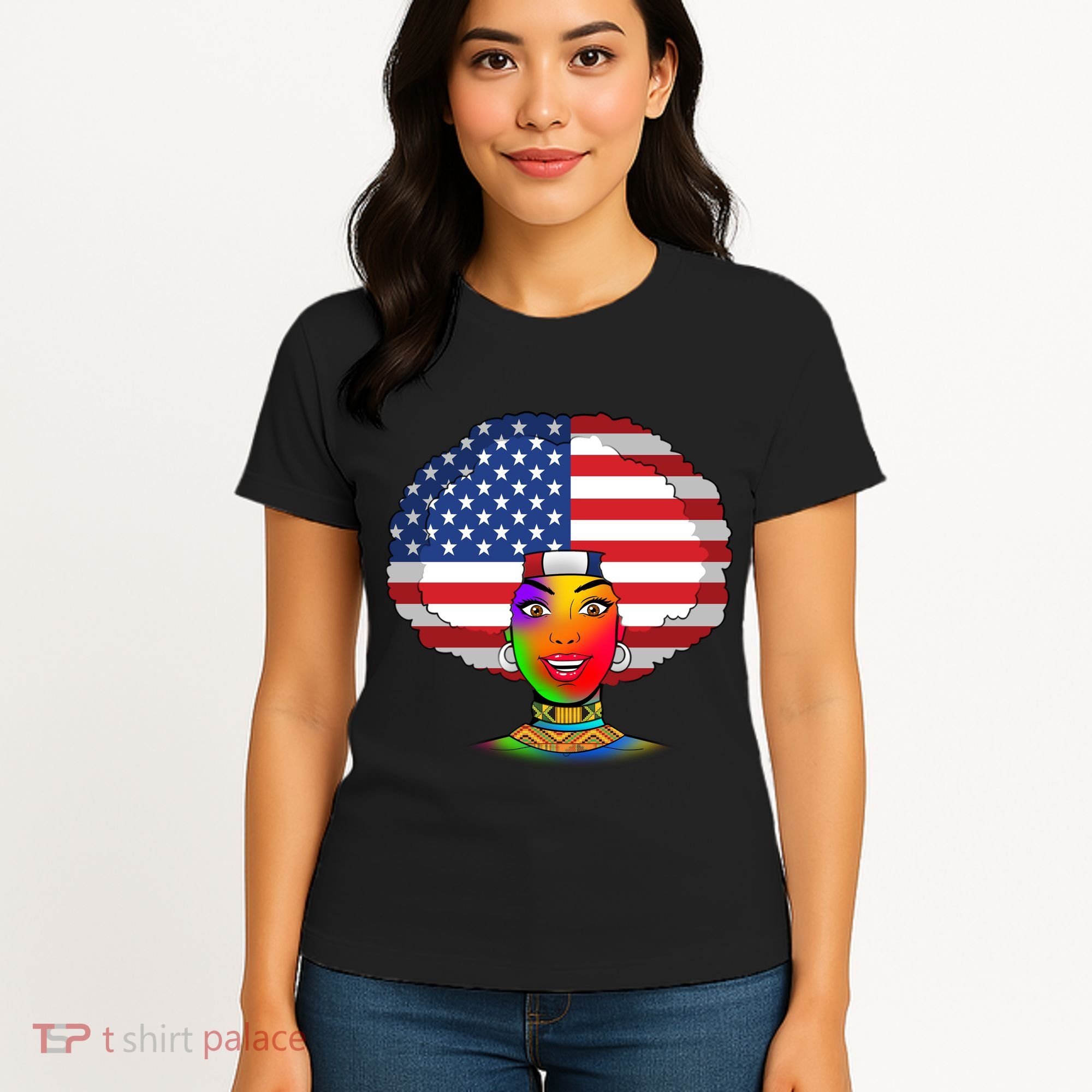 Kente African American Woman Women's T-Shirt