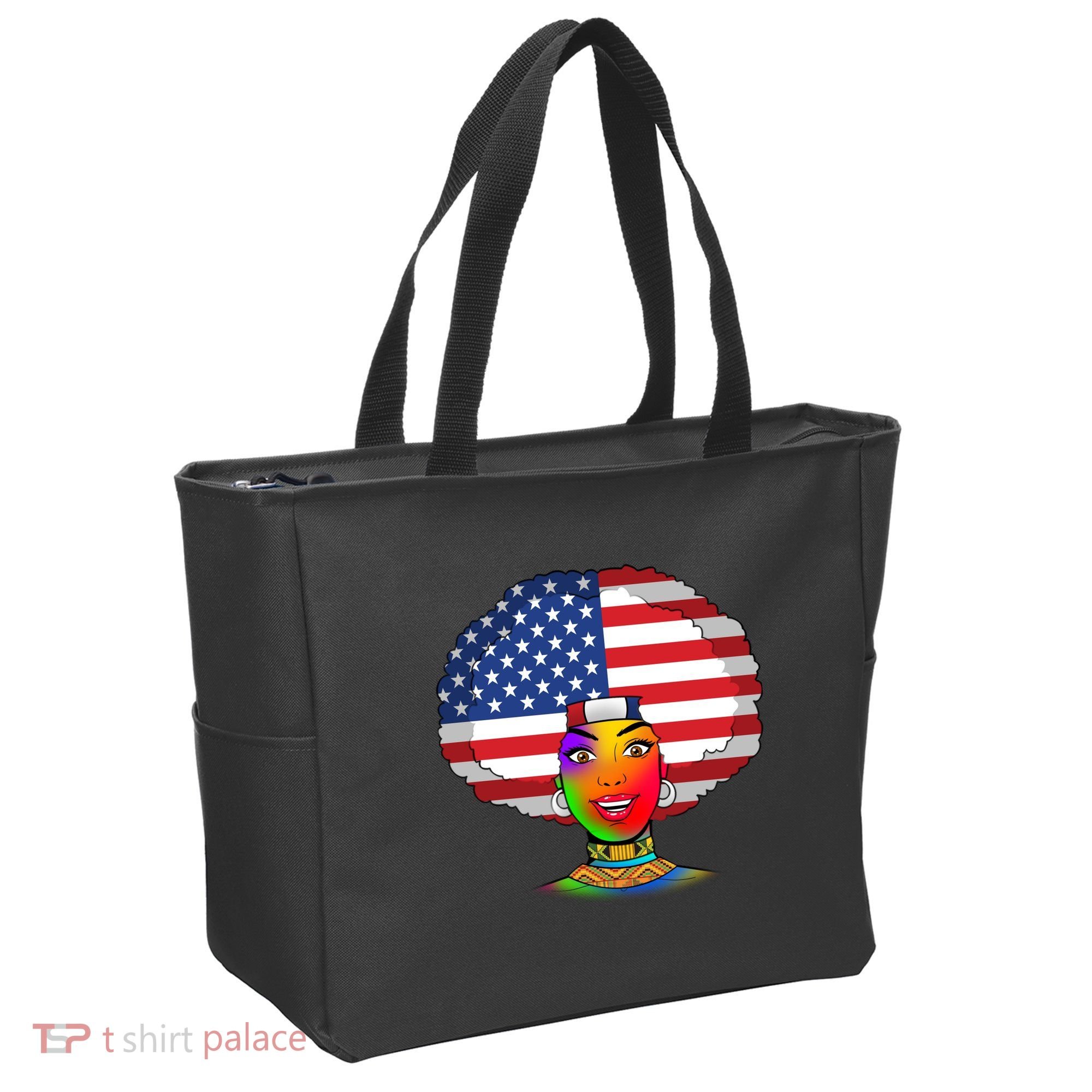Kente African American Woman Tote Bag