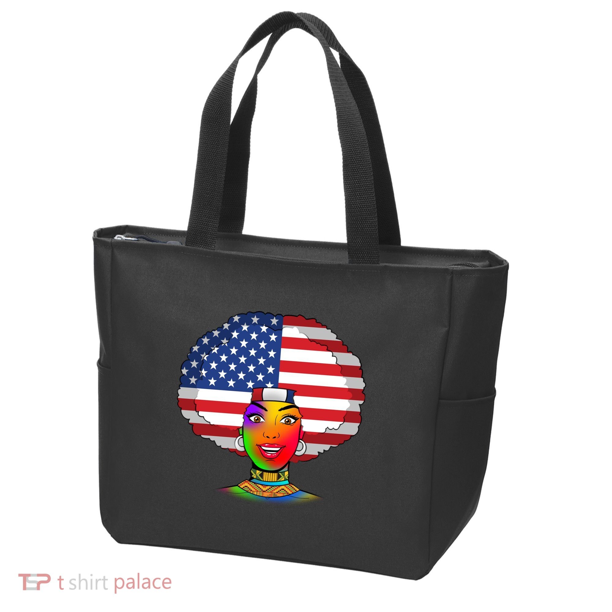 Kente African American Woman Tote Bag