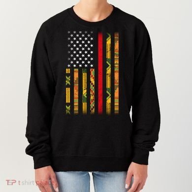 Kente US African American Flag Women's Sweatshirt