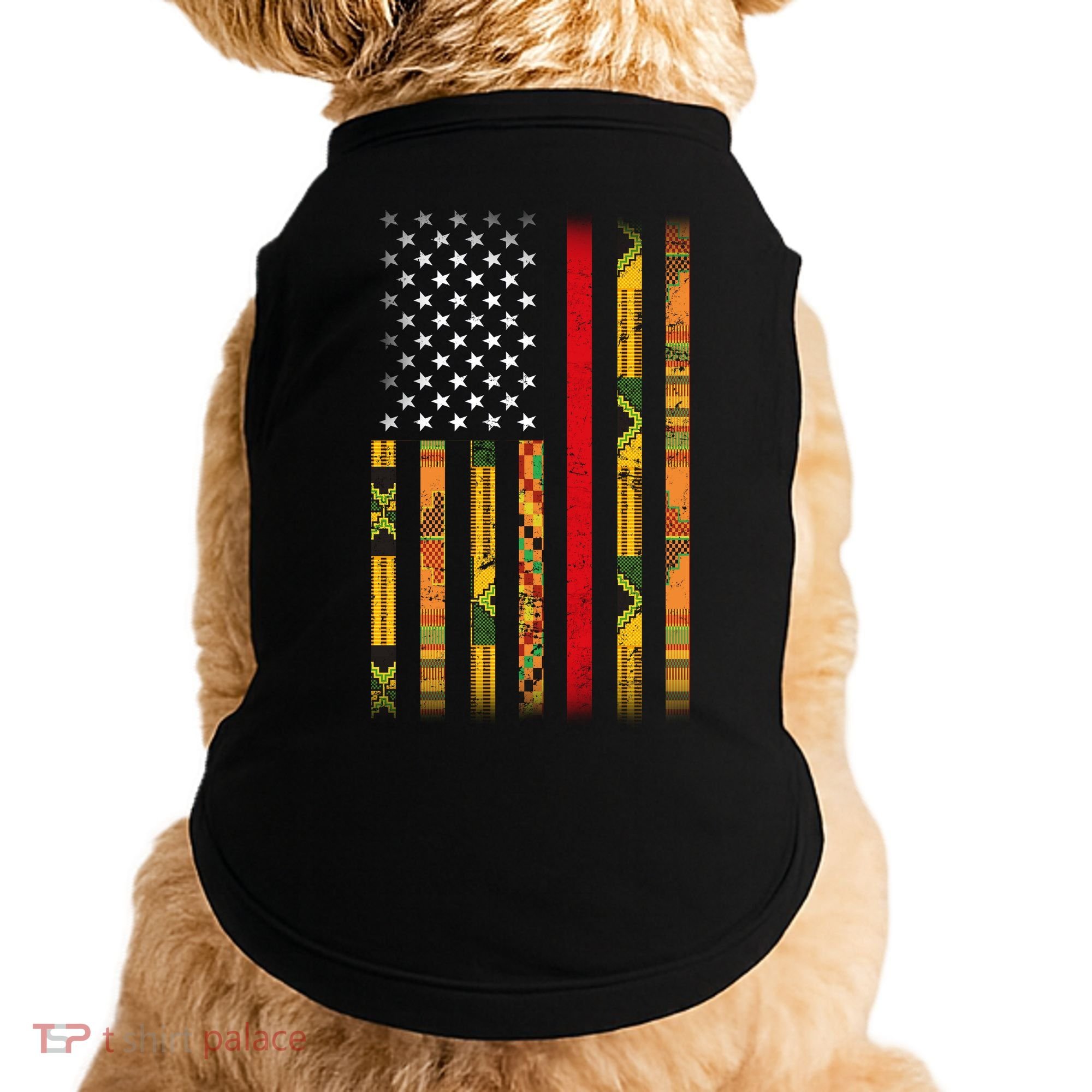 Kente US African American Flag Doggie Tank
